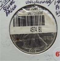 2002 UNC One Ounce Silver Eagle Sealed in