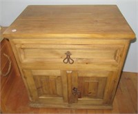 Wood cabinet with single drawer and underneath