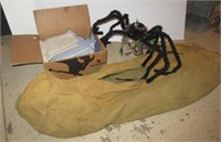 Halloween spider, gun cleaning equipment, large