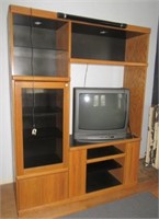 Entertainment center and a 25" Sanyo TV with