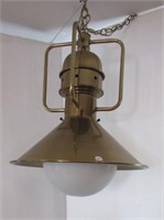 Vintage brass electric chandelier. Measures 22"