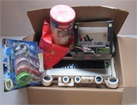 Toys including Tinker Toy set, Fly Wheel set,