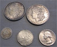 (2) Morgan silver dollars (1896 & 1889), 1964