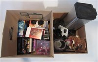 (2) Boxes of items including VHS tapes, Lightning