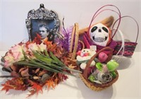 Various Halloween and Easter decorations.