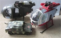 (2) Totes with lids containing (2) Large GI Joe