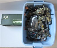 Tote full of GI Joe toys including 12" action