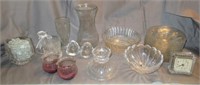Group of clear glass pieces including sandwich