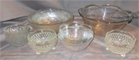 (13) Clear glass bowls of various sizes.