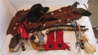 Toy guns, Beaver cowboy hat, Native American