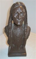 Marwal Native American bust statue. Measures 17"