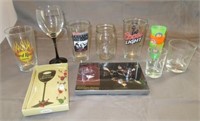 Stemmed wine glasses, collector glass including