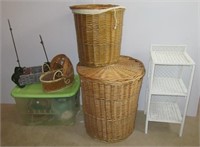 Group of wicker baskets including Easter, three