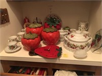 GROUP LOT STRAWBERRY DISHES