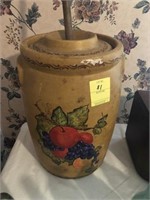 HAND PAINTED BUTTER CHURN W/LID