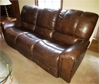 LEATHER TYPE DOUBLE RECLINER SOFA 90" WIDE