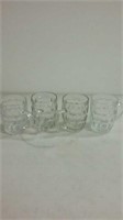 3 clear glass root beer mugs