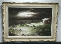 Amazing 1971 Jane Barlow Oil On Canvas Rare