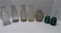 3 Vintage Milk Bottles-1 Greensburg, 1 Cracked, &