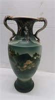 Large Oriental Hand Painted Vase-17" H