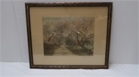 Vintage Wallace Nutting Framed Painting-21" x 18"