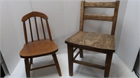 2 Vintage Wooden Child's Chairs