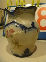 Blue Colonial Vase with Floral Design
