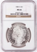 Coin 1880-S Morgan Silver Dollar NGC MS66