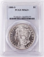 Coin 1880-S Morgan Silver Dollar PCGS MS63+