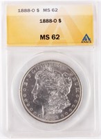 Coin 1888-O Morgan Silver Dollar ANACS MS62