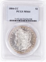 Coin 1884-CC Morgan Silver Dollar PCGS MS64