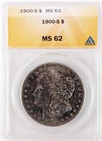 Coin 1900-S Morgan Silver Dollar ANACS MS62