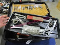 black modern tool box & tools (bits-hammer-etc)