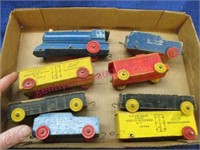 old "strom becker lines" wooden toy train pcs