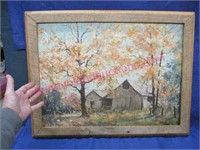 older brown county style painting (barnwood frame)