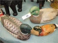 COLLECTION OF 3 CARVED WOODEN DUCKS