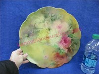 hand painted signed limoges plate -12.5in diameter