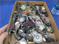 box lot of old watch parts