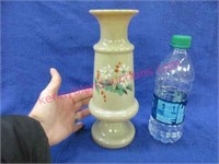 hand painted handblown vase - 10in tall
