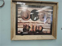 BARNWOOD FRAMED WESTERN PRINT