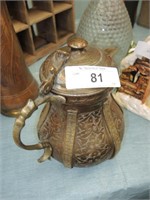 ORNATE CARVED BRASS POT