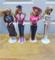 (4) Cowgirl Western Barbies