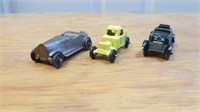 (3) Vintage Metal Tootsie Toy Cars