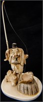 Antique Finely Carved Chinese Fisherman