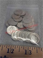 35 silver dimes various years up to 1964
