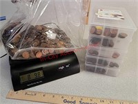 8+ pounds wheat pennies w/ plastic organizers