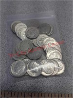 42 silver dimes various years up to 1964