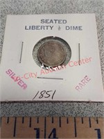 1851 seated liberty half dime