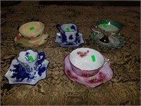 Estate lot of 5 Vintage Cup and Saucers