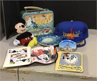 Disney Lunch Box, Hat, 2 Plates, Bib, Cards, Pens